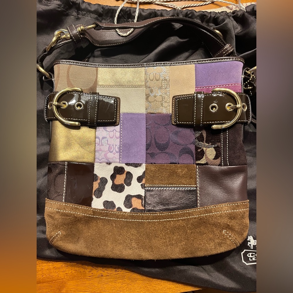 Coach holiday patchwork handbag